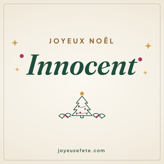 Image carrée « Joyeux Noël Innocent » pour WhatsApp