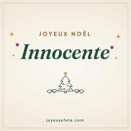 Image carrée « Joyeux Noël Innocente » pour WhatsApp