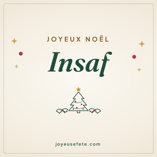 Image carrée « Joyeux Noël Insaf » pour WhatsApp