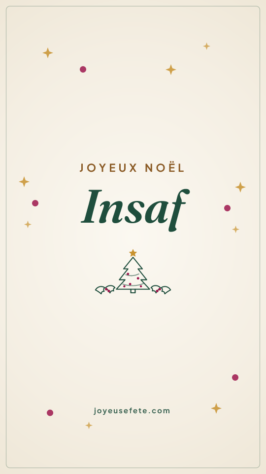 Image « Joyeux Noël Insaf » au format story