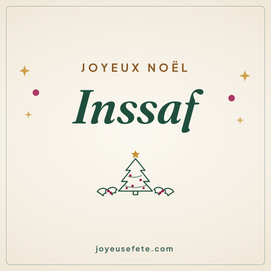 Image carrée « Joyeux Noël Inssaf » pour WhatsApp