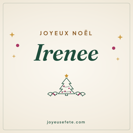 Image carrée « Joyeux Noël Irenee » pour WhatsApp