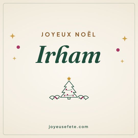 Image carrée « Joyeux Noël Irham » pour WhatsApp