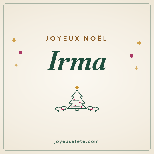 Image carrée « Joyeux Noël Irma » pour WhatsApp