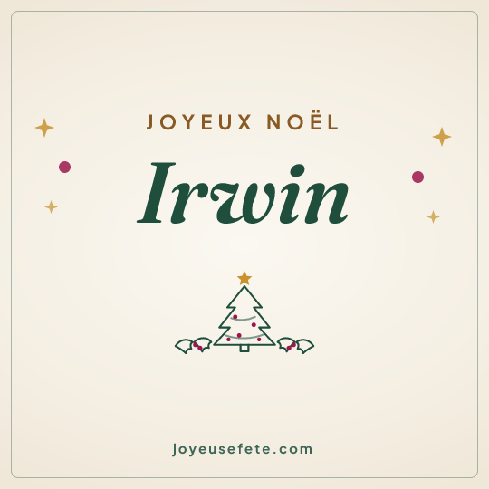 Image carrée « Joyeux Noël Irwin » pour WhatsApp