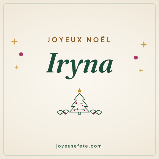 Image carrée « Joyeux Noël Iryna » pour WhatsApp