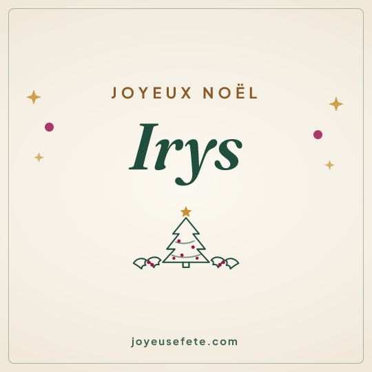 Image carrée « Joyeux Noël Irys » pour WhatsApp