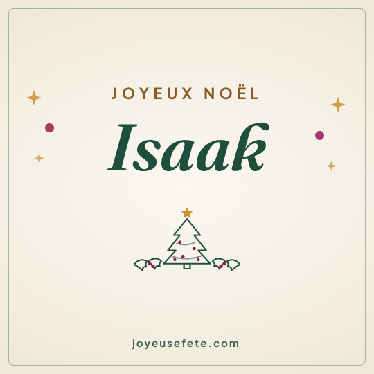 Image carrée « Joyeux Noël Isaak » pour WhatsApp