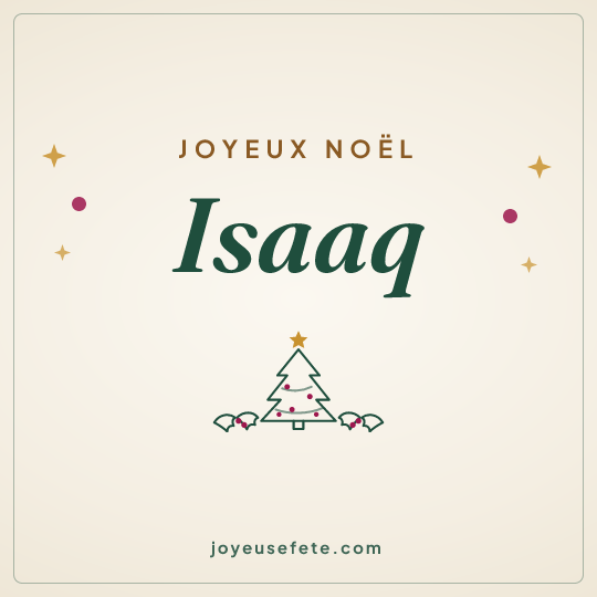 Image carrée « Joyeux Noël Isaaq » pour WhatsApp