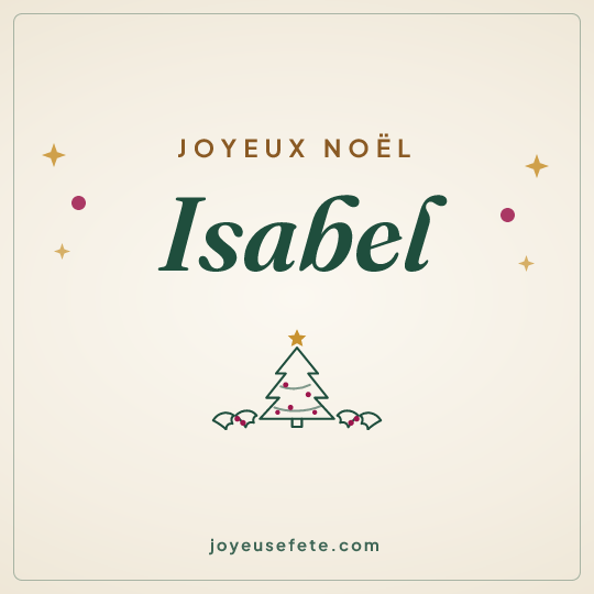 Image carrée « Joyeux Noël Isabel » pour WhatsApp