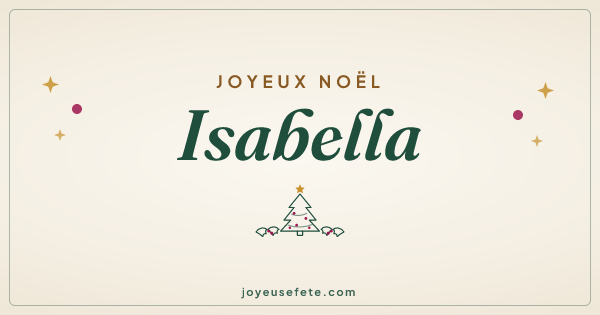 Image « Joyeux Noël Isabella » au format large
