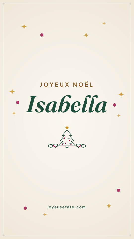 Image « Joyeux Noël Isabella » au format story