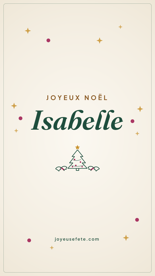 Image « Joyeux Noël Isabelle » au format story