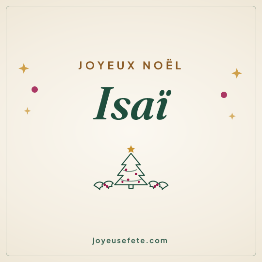 Image carrée « Joyeux Noël Isaï » pour WhatsApp