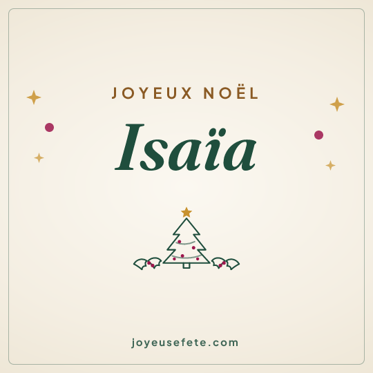 Image carrée « Joyeux Noël Isaïa » pour WhatsApp