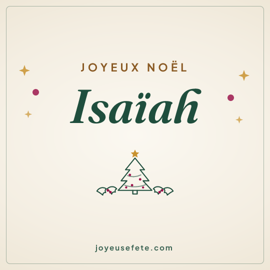 Image carrée « Joyeux Noël Isaïah » pour WhatsApp