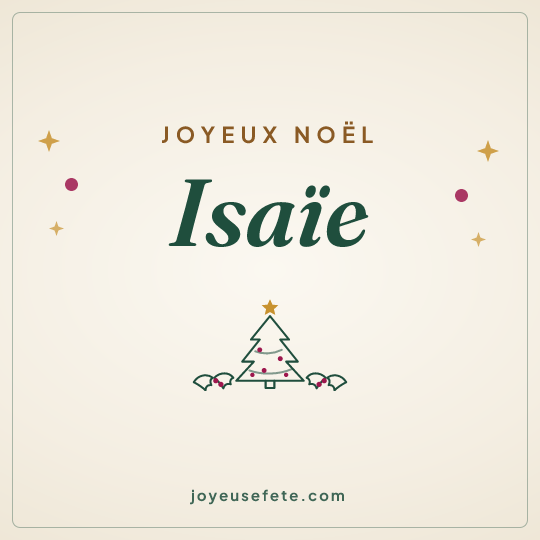 Image carrée « Joyeux Noël Isaïe » pour WhatsApp