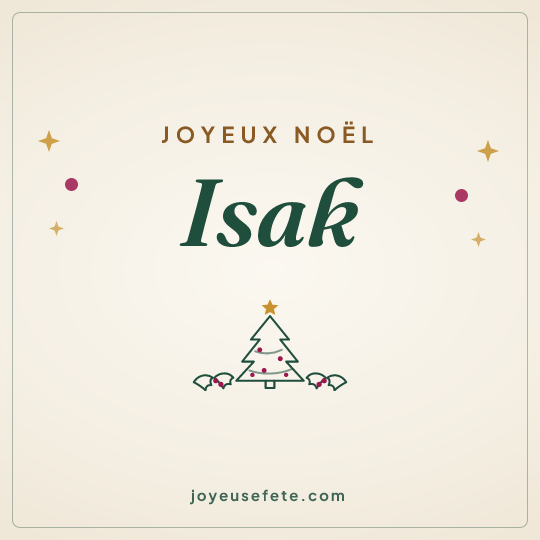 Image carrée « Joyeux Noël Isak » pour WhatsApp