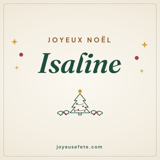 Image carrée « Joyeux Noël Isaline » pour WhatsApp