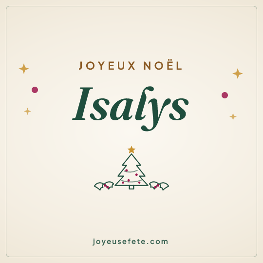 Image carrée « Joyeux Noël Isalys » pour WhatsApp