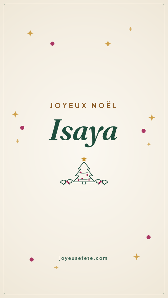 Image « Joyeux Noël Isaya » au format story