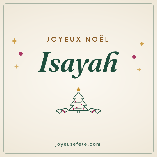 Image carrée « Joyeux Noël Isayah » pour WhatsApp