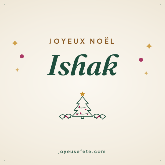 Image carrée « Joyeux Noël Ishak » pour WhatsApp