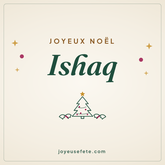 Image carrée « Joyeux Noël Ishaq » pour WhatsApp