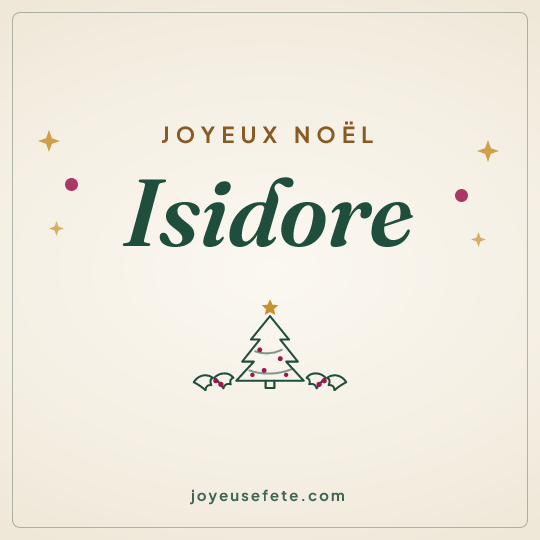 Image carrée « Joyeux Noël Isidore » pour WhatsApp