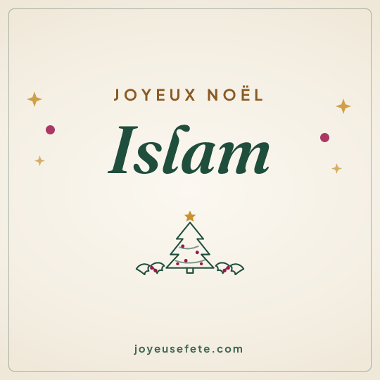 Image carrée « Joyeux Noël Islam » pour WhatsApp