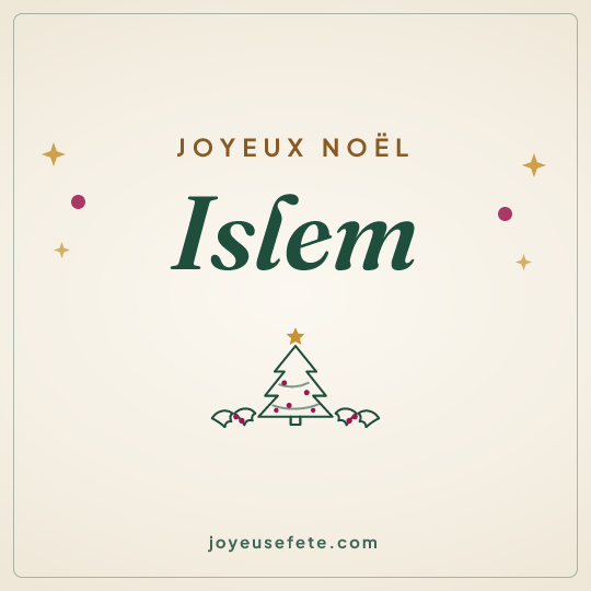 Image carrée « Joyeux Noël Islem » pour WhatsApp
