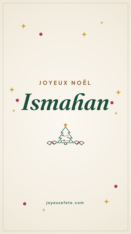 Image « Joyeux Noël Ismahan » au format story