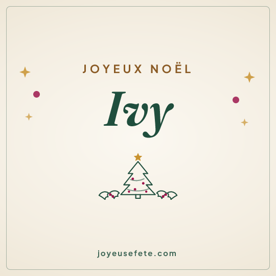 Image carrée « Joyeux Noël Ivy » pour WhatsApp