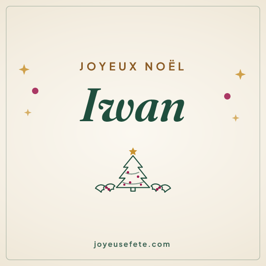 Image carrée « Joyeux Noël Iwan » pour WhatsApp