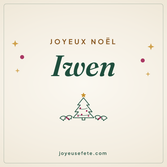 Image carrée « Joyeux Noël Iwen » pour WhatsApp