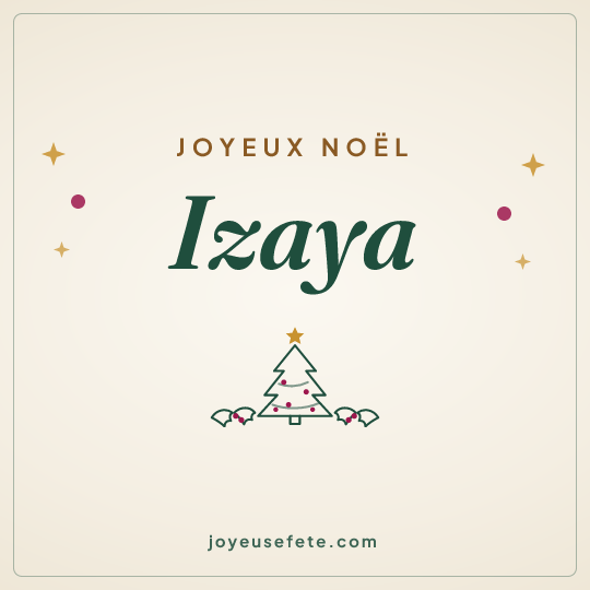 Image carrée « Joyeux Noël Izaya » pour WhatsApp