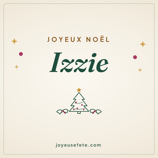 Image carrée « Joyeux Noël Izzie » pour WhatsApp