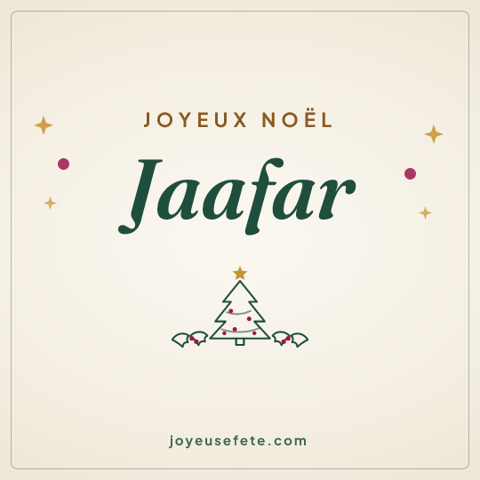 Image carrée « Joyeux Noël Jaafar » pour WhatsApp