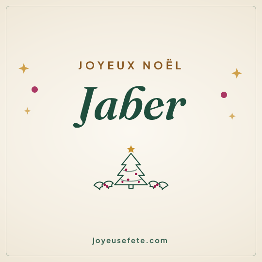 Image carrée « Joyeux Noël Jaber » pour WhatsApp