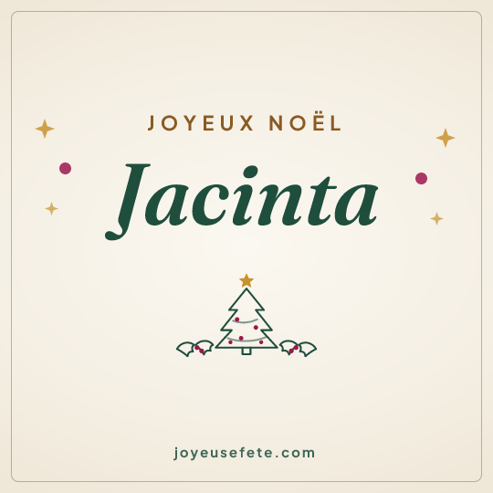 Image carrée « Joyeux Noël Jacinta » pour WhatsApp