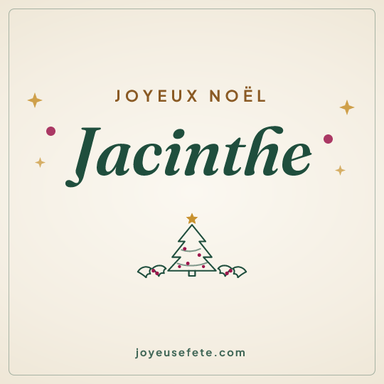 Image carrée « Joyeux Noël Jacinthe » pour WhatsApp