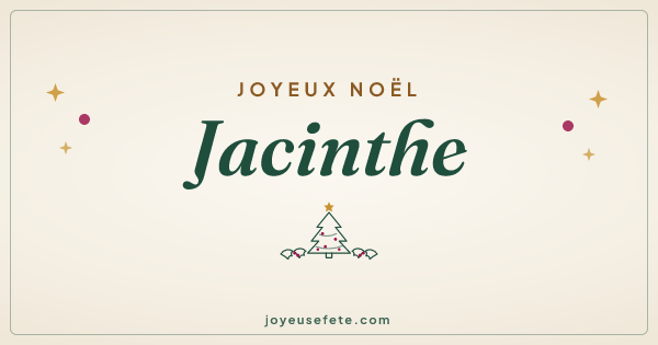 Image « Joyeux Noël Jacinthe » au format large