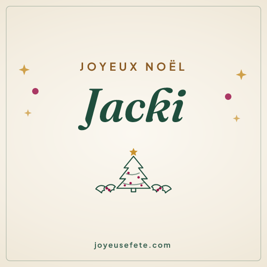 Image carrée « Joyeux Noël Jacki » pour WhatsApp