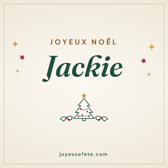 Image carrée « Joyeux Noël Jackie » pour WhatsApp