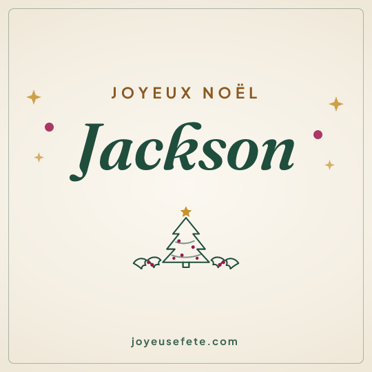 Image carrée « Joyeux Noël Jackson » pour WhatsApp