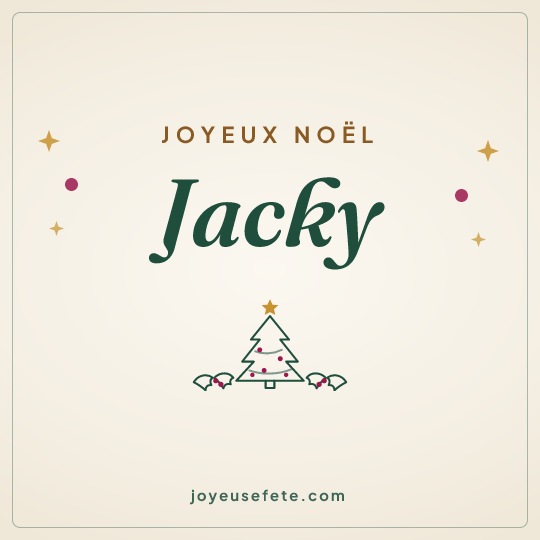 Image carrée « Joyeux Noël Jacky » pour WhatsApp