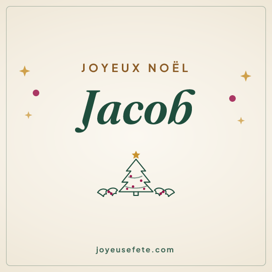 Image carrée « Joyeux Noël Jacob » pour WhatsApp