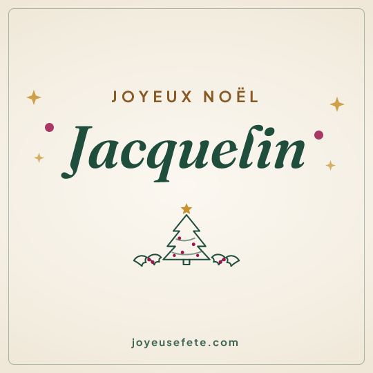 Image carrée « Joyeux Noël Jacquelin » pour WhatsApp