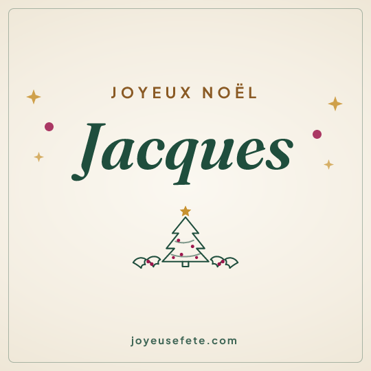Image carrée « Joyeux Noël Jacques » pour WhatsApp