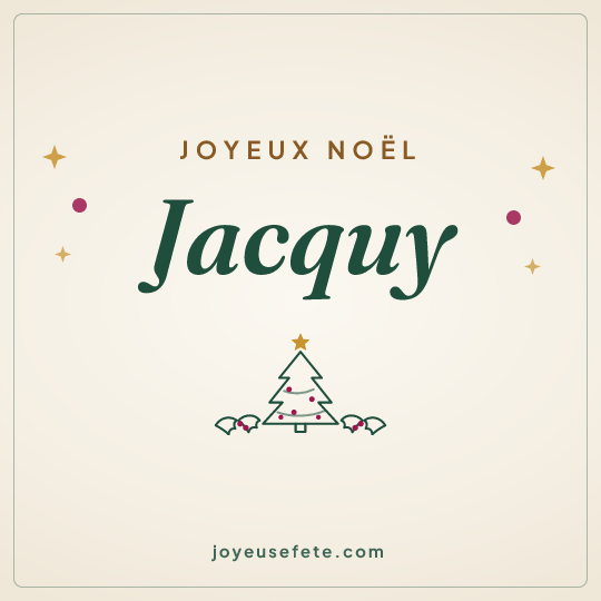 Image carrée « Joyeux Noël Jacquy » pour WhatsApp